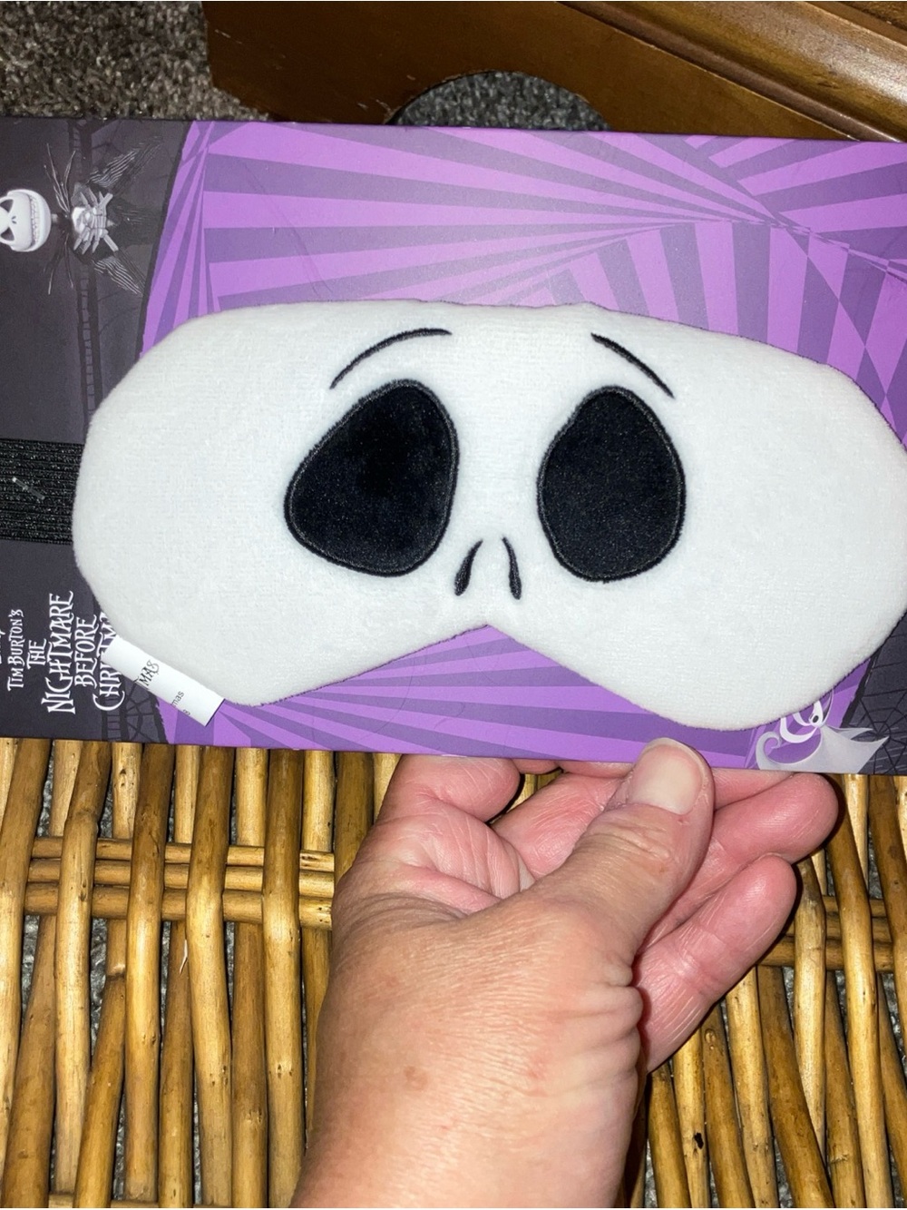 Disney Jack Skellington Plush White and Black Kids Sleep Mask
